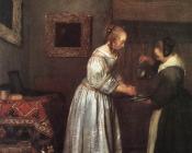 杰拉德 特 博尔奇 : Woman Washing Hands